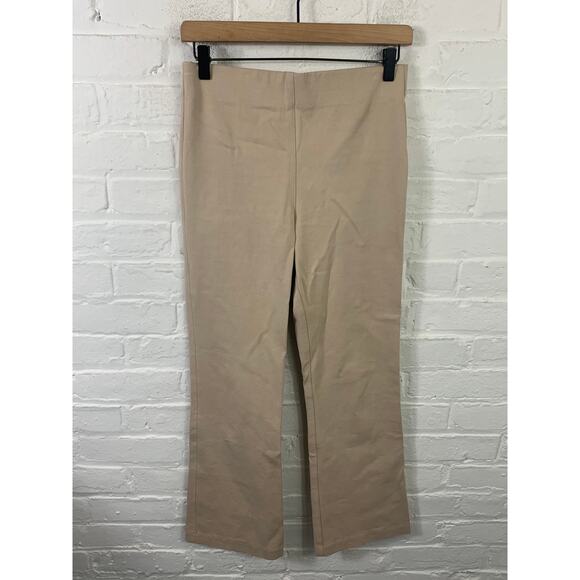 Sprwmn Women's Bootcut Leg Pull-On Pant Flat Front Casual Beige Size Small - Picture 5 of 9